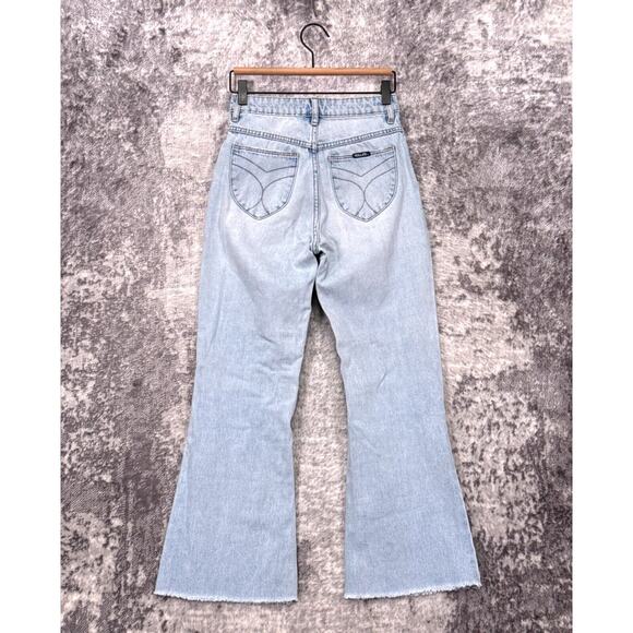 Rollas Jeans 25 Womens Eastcoast Flare Crop Ripped Knee Denim - Picture 2 of 8